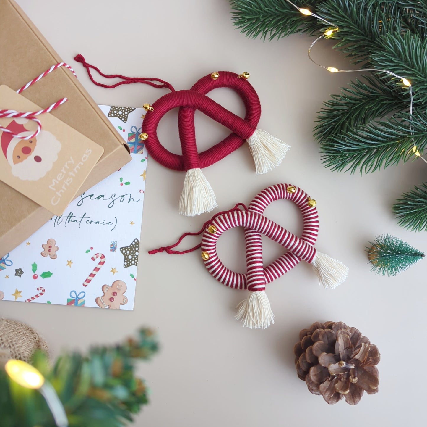 Pretzel Christmas Ornament