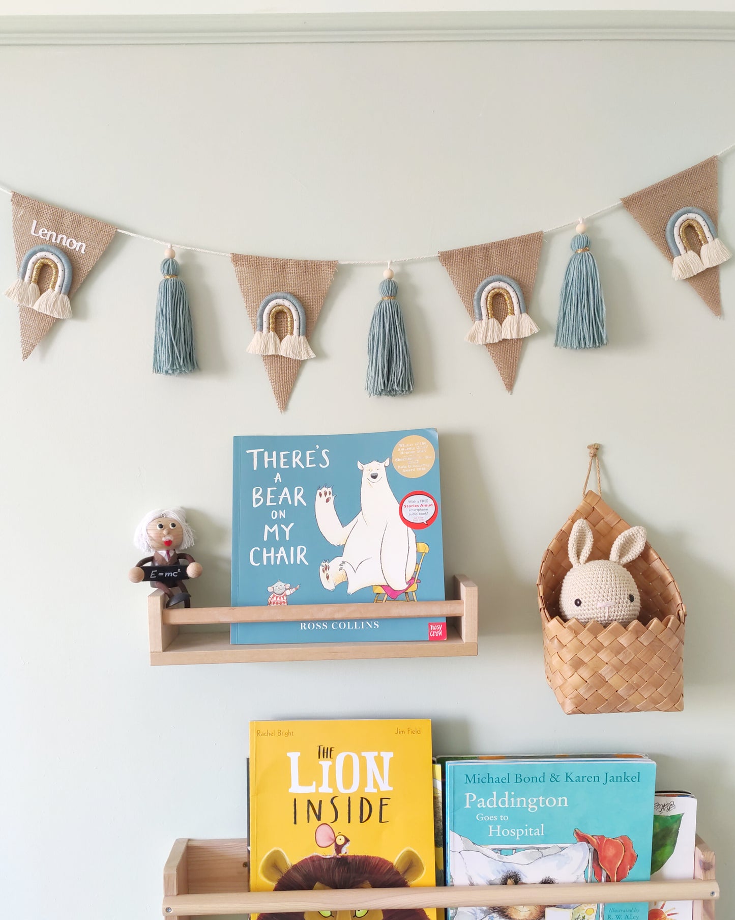 Unique rainbow bunting with tassels