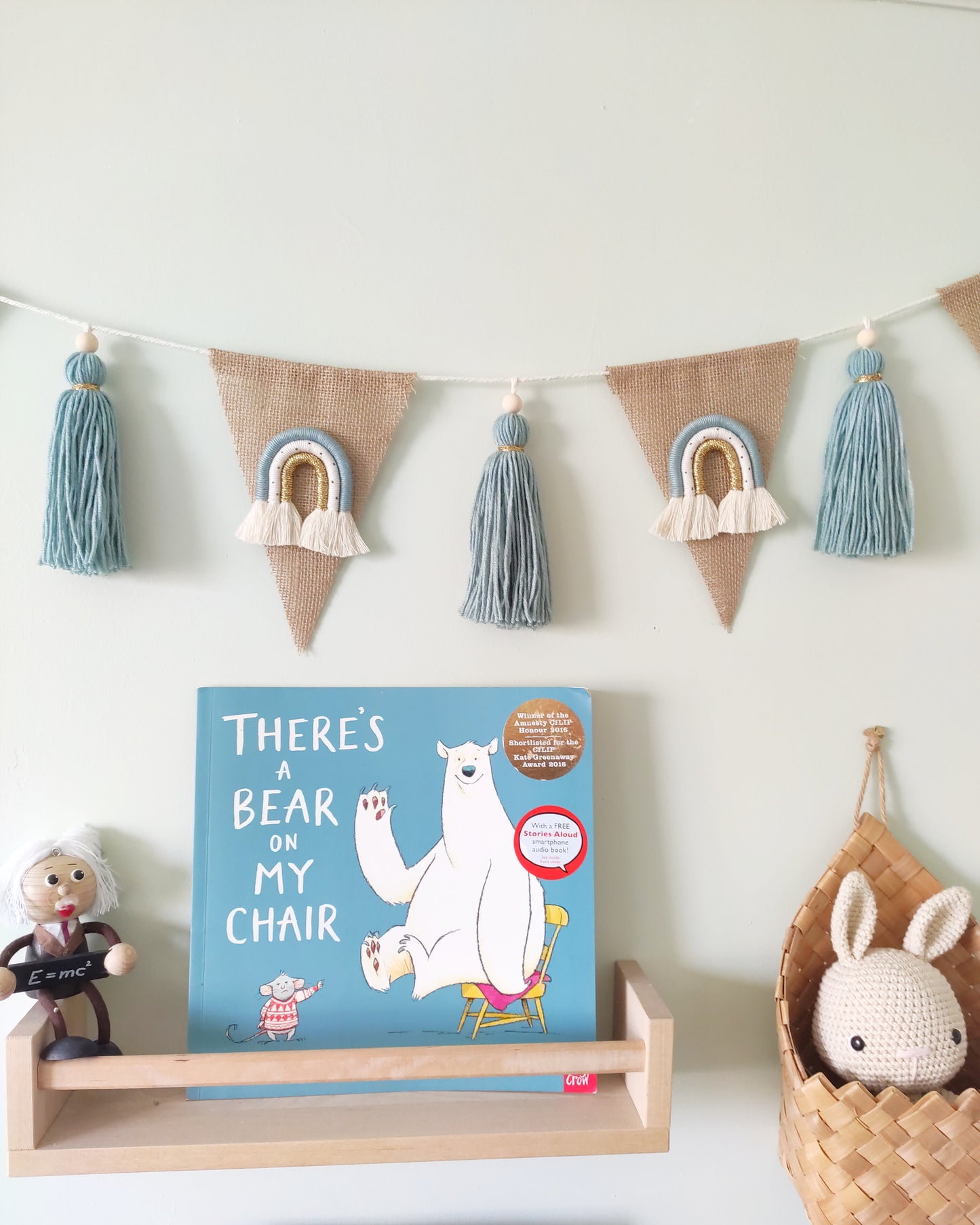 Unique rainbow bunting with tassels