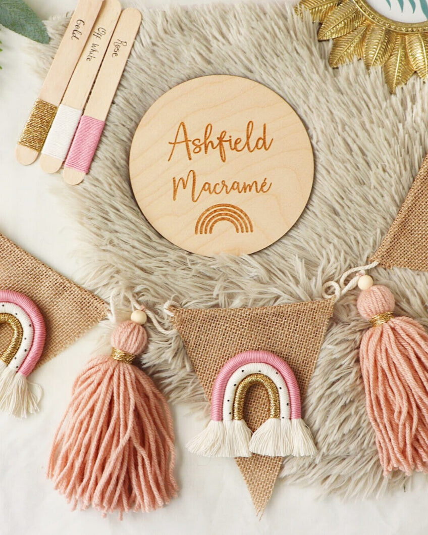 Unique rainbow bunting with tassels