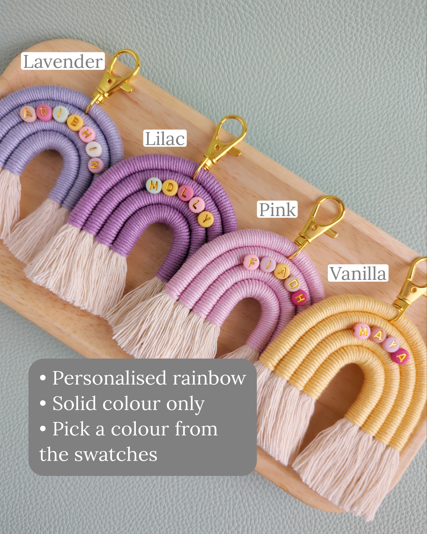 Personalised bag charm - Rainbow