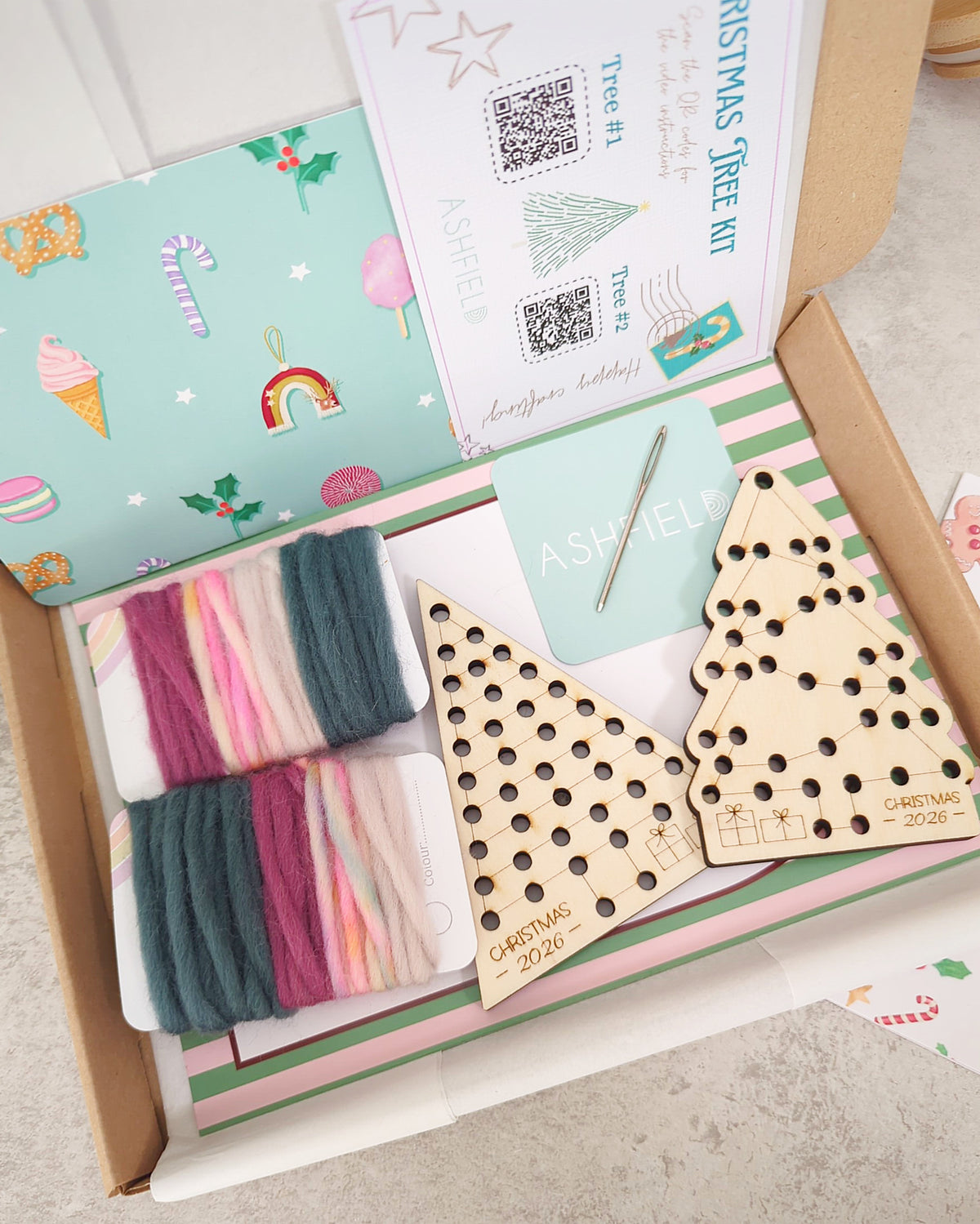 DIY KIT - Stitch your Christmas Tree Decoration - Set of 2