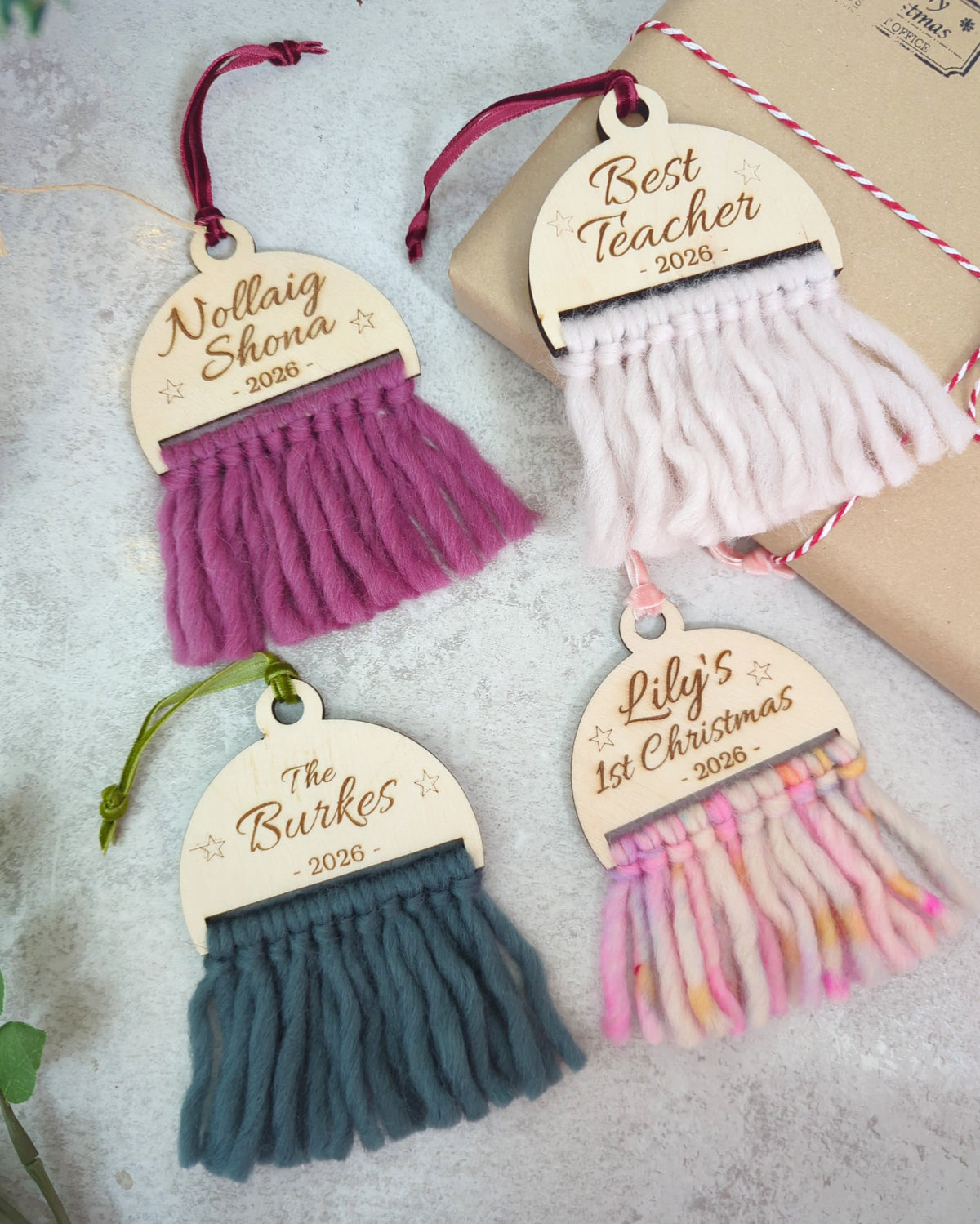 - WOODEN BAUBLE - 🧶Personalised