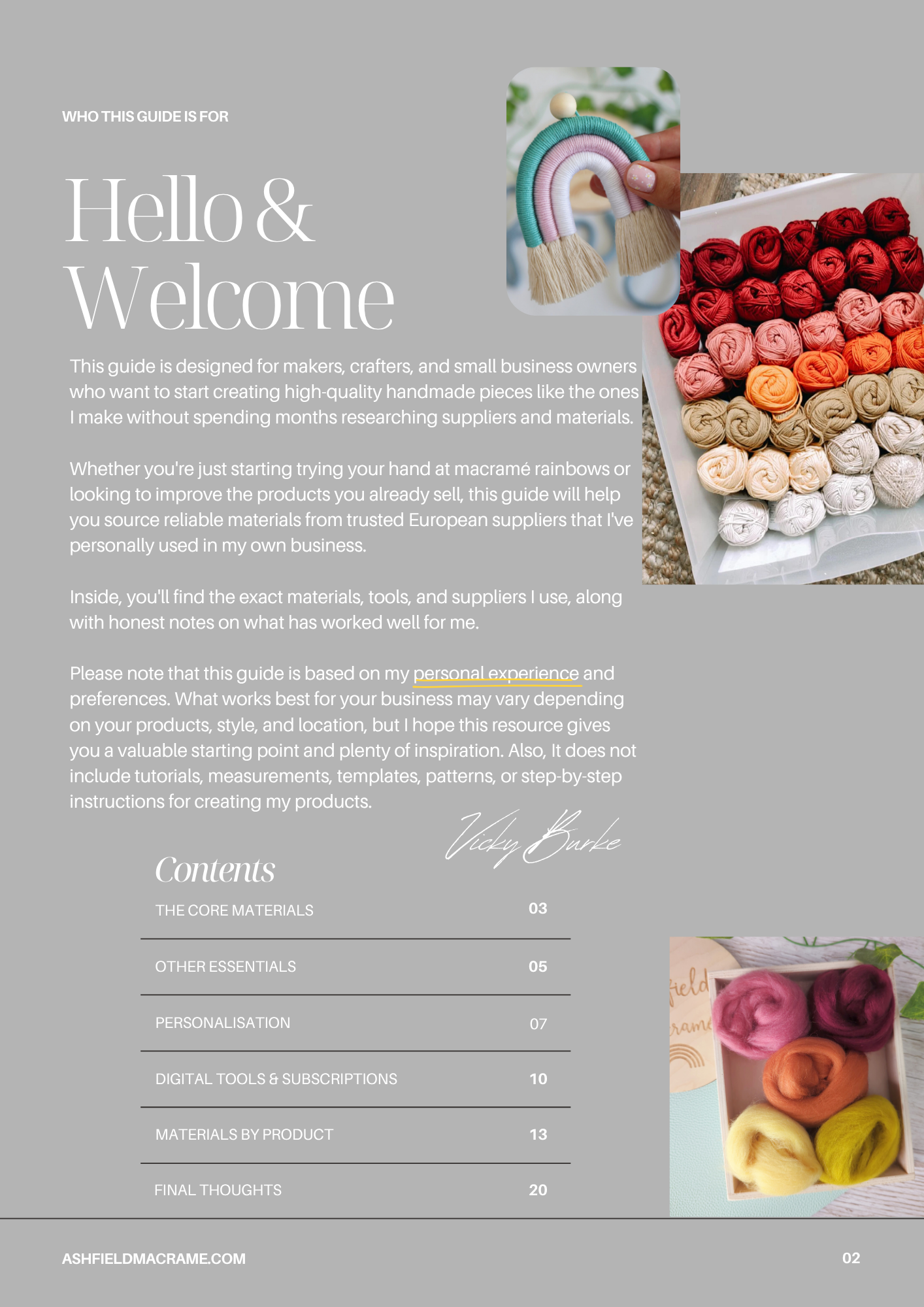 MY MATERIALS & SUPPLIERS - DIGITAL DOWNLOAD
