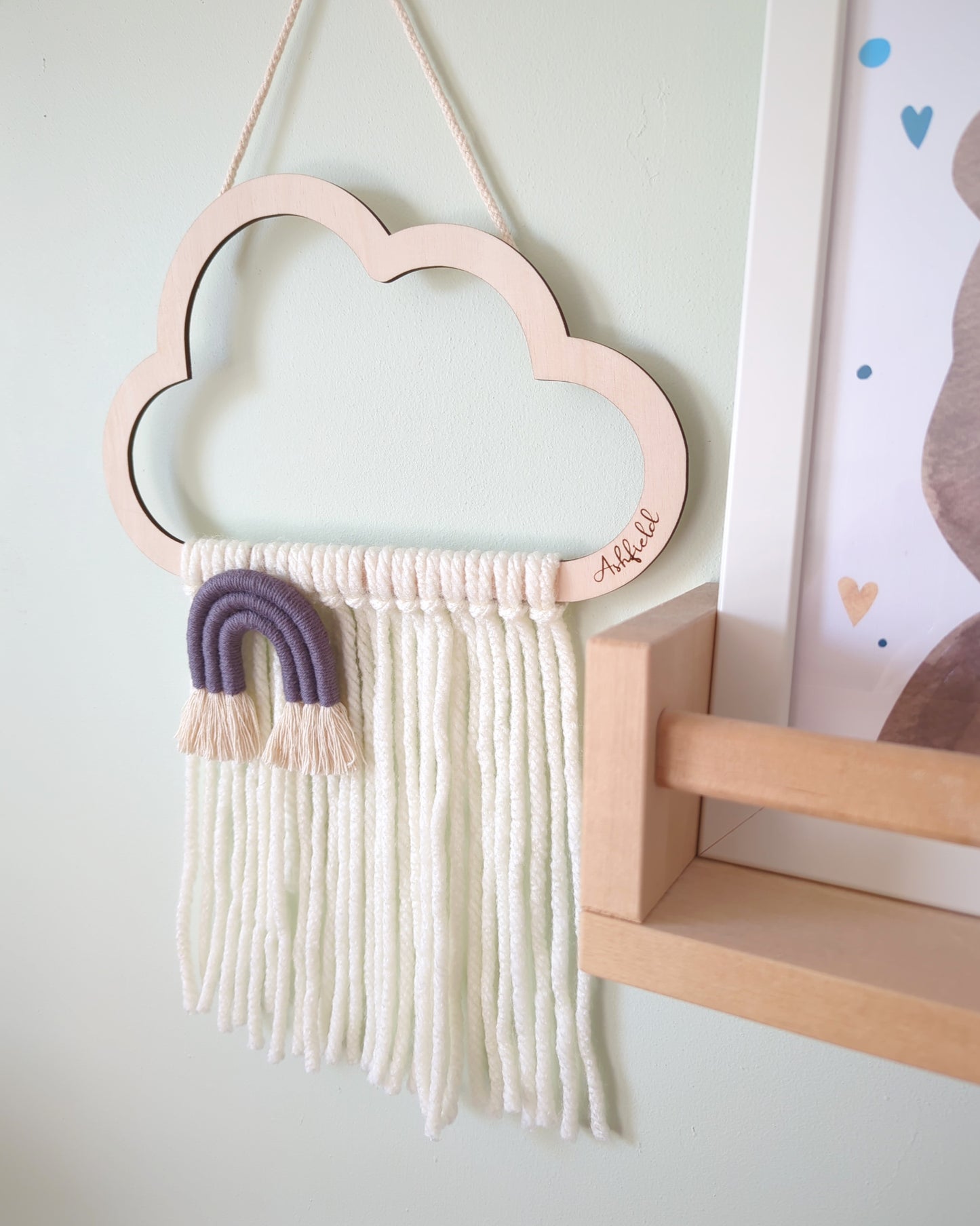 Cloud Boho Wall Hanging | Wood + Yarn