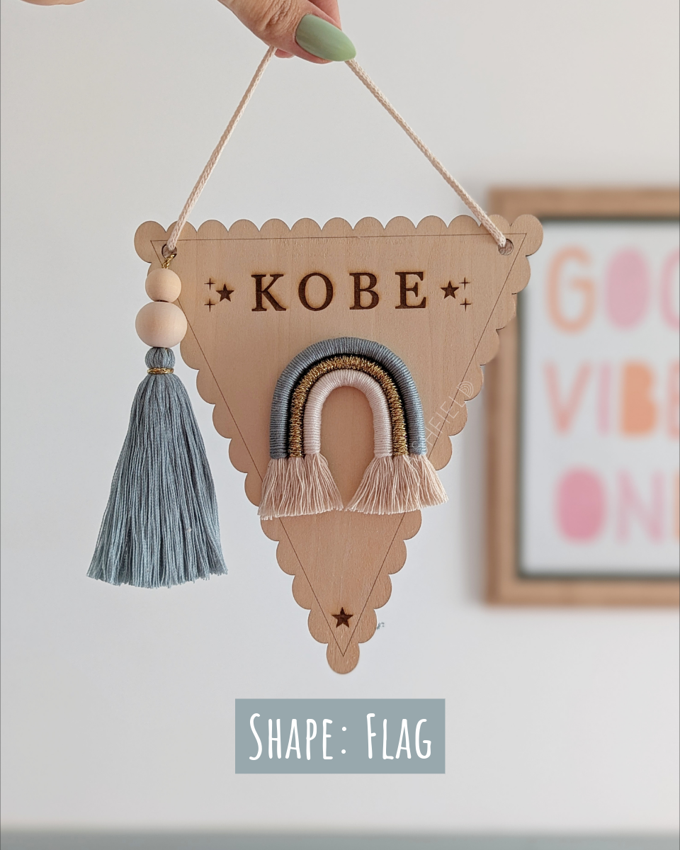 Engraved Banner with Rainbow & Tassel