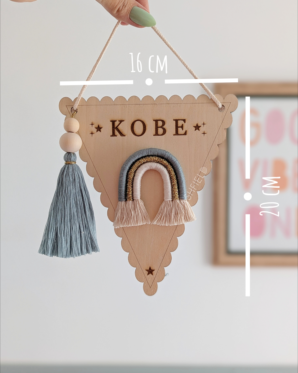 Engraved Banner with Rainbow & Tassel