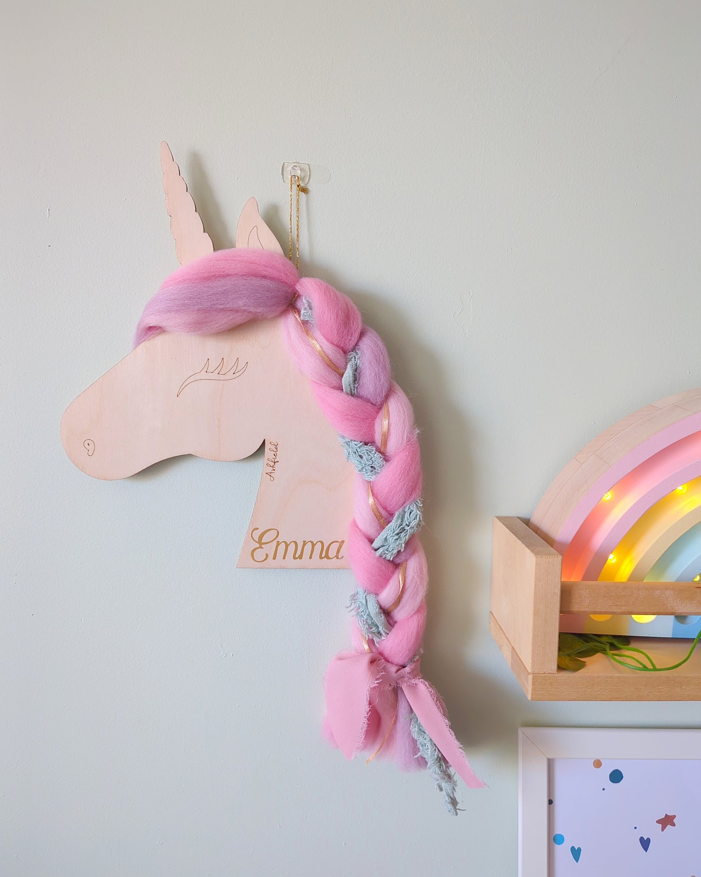 Unicorn Wall Hanging | Wood + Yarn