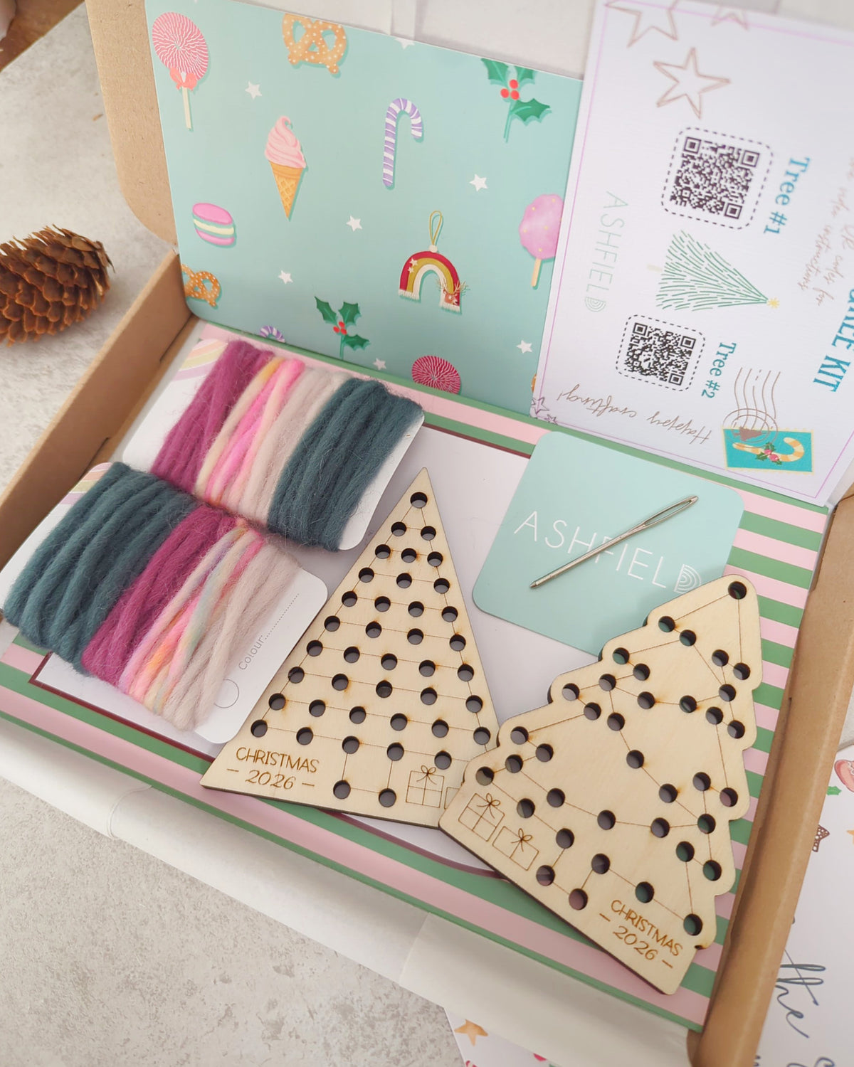 DIY KIT - Stitch your Christmas Tree Decoration - Set of 2