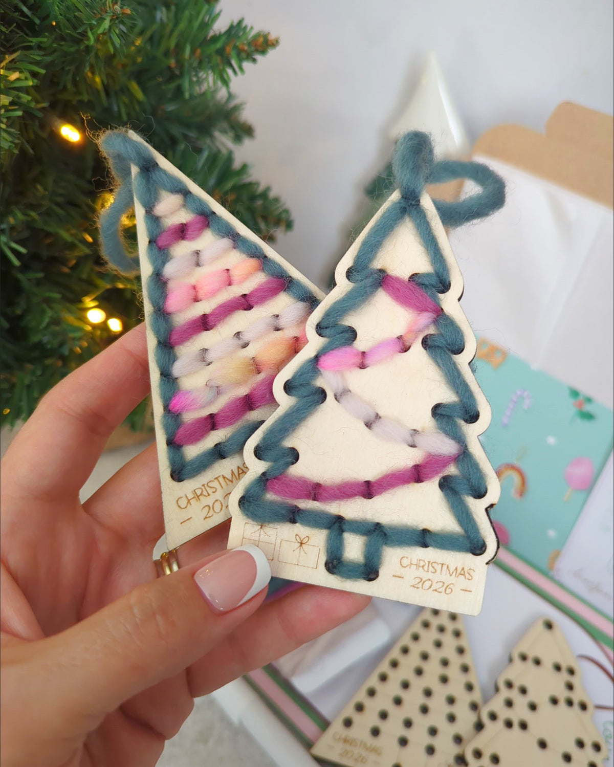 DIY KIT - Stitch your Christmas Tree Decoration - Set of 2