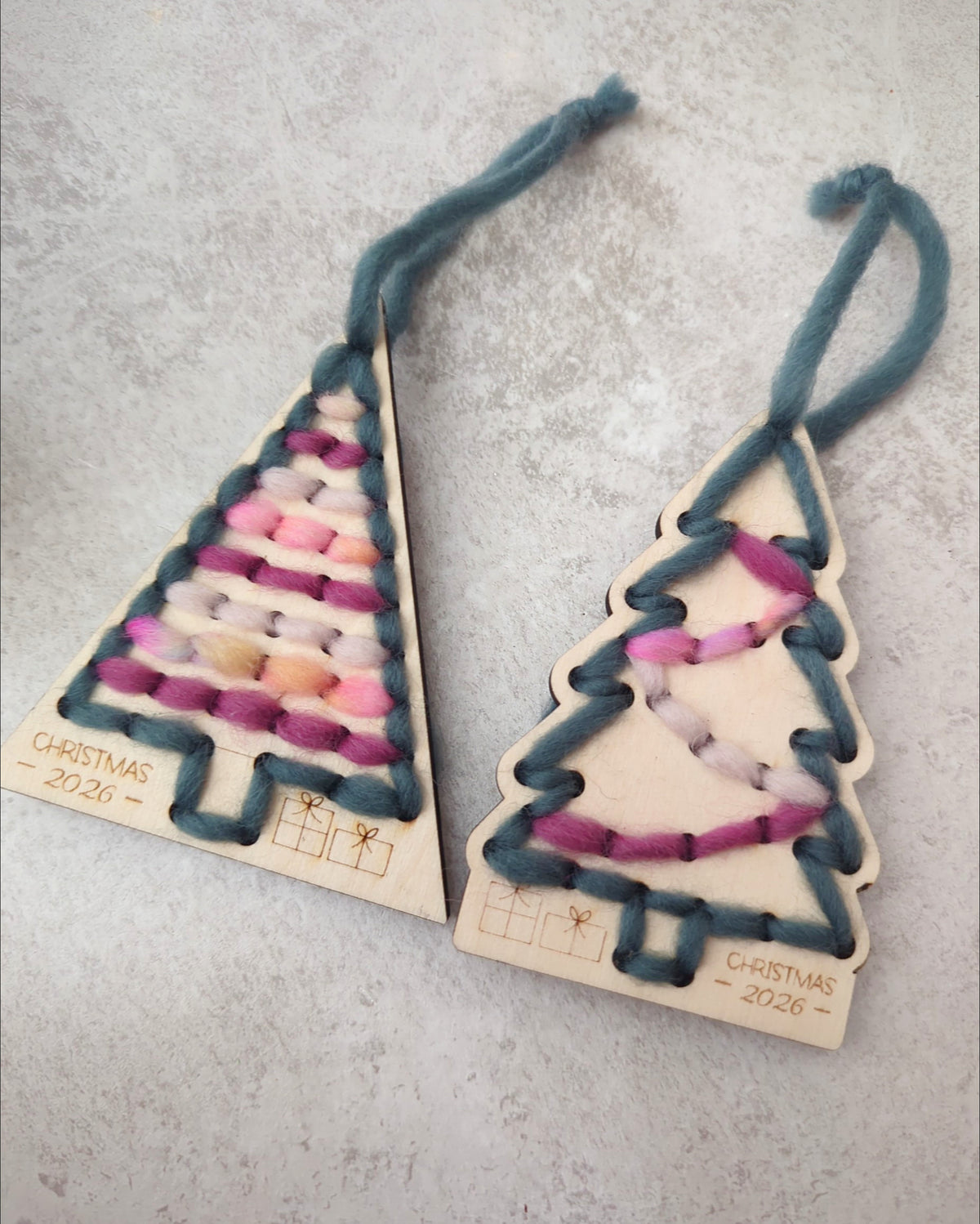 DIY KIT - Stitch your Christmas Tree Decoration - Set of 2