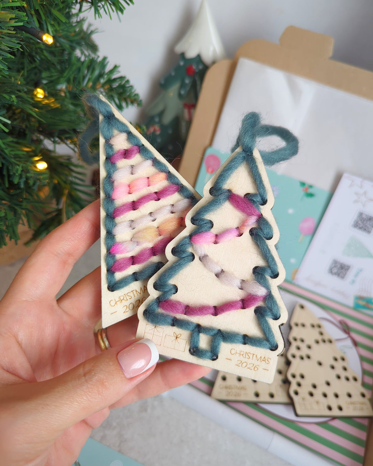 DIY KIT - Stitch your Christmas Tree Decoration - Set of 2